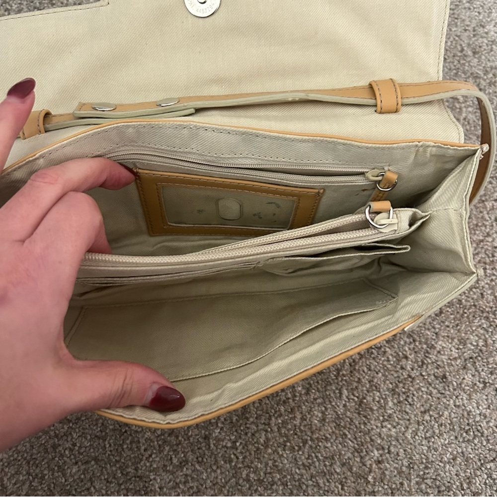 90’s Y2K tan shoulder purse clutch wallet - Picture 3 of 7